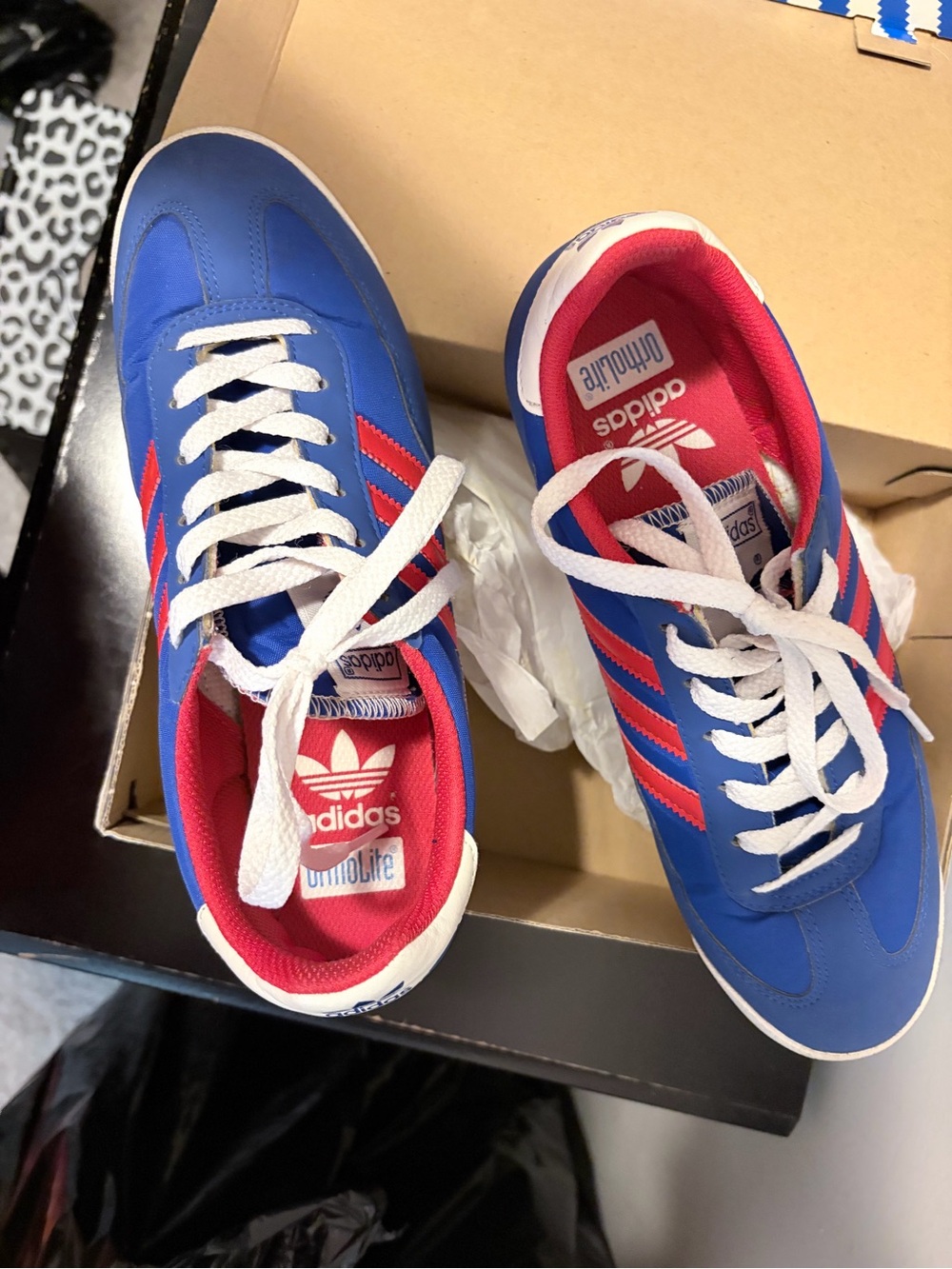 adidas women’s Blue & Red Retro Runner Sneakers